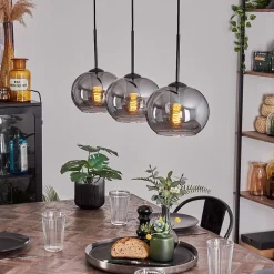 Suspension - Verre Apedo Fume, 3 Lumieres