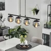 Suspension Agropoli Noir, 4 Lumieres