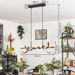 Suspension Alvarim Led Ecru, Noir, 1 Lumiere