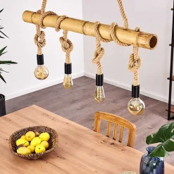 Suspension Asmara Brun, 4 Lumieres