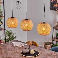 Suspension Bauro Ecru, 3 Lumieres