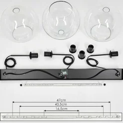 Suspension Boules 30 Cm Koyoto Clair, 3 Lumieres