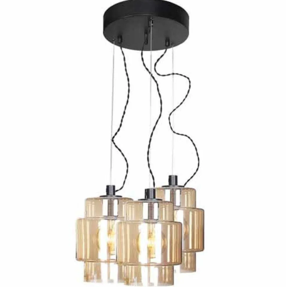 Suspension By Rydens Ebbot Noir, 3 Lumieres