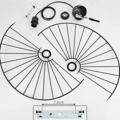 Suspension Cacor Noir, 1 Lumiere