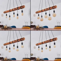 Suspension Canedo Brun, Noir, 5 Lumieres