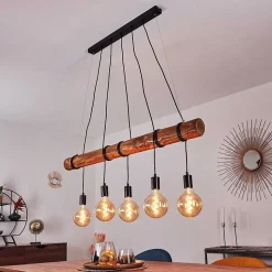 Suspension Canedo Brun, Noir, 5 Lumieres