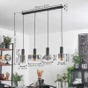 Suspension Classon Couleur Bois, Noir, 4 Lumieres