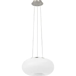 Suspension Eglo Connect Optica-C Led Nickel Mat, 1 Lumiere, Changeur De Couleurs