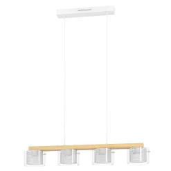 Suspension Eglo Portico-Z Led Ecru, 4 Lumieres, Changeur De Couleurs