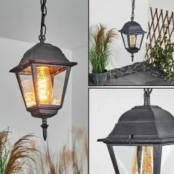 Suspension Exterieur Naofe Noir, 1 Lumiere
