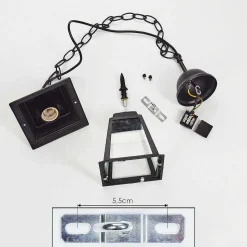Suspension Exterieur Naofe Noir, 1 Lumiere