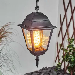 Suspension Exterieur Naofe Noir, 1 Lumiere