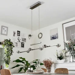 Suspension Fernandaires Led Nickel Mat, 12 Lumieres