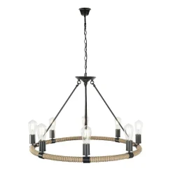 Suspension Globo Ulleu Noir, 8 Lumieres