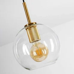 Suspension Karo Laiton, Noir, 3 Lumieres