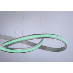 Suspension Leuchten-Direkt Ls-Melinda Led Acier Inoxydable, 1 Lumiere, Telecommandes, Changeur De Couleurs