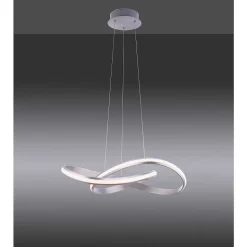 Suspension Leuchten-Direkt Ls-Melinda Led Acier Inoxydable, 1 Lumiere, Telecommandes, Changeur De Couleurs