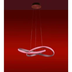 Suspension Leuchten-Direkt Ls-Melinda Led Acier Inoxydable, 1 Lumiere, Telecommandes, Changeur De Couleurs