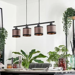 Suspension Lohobe Noir, 4 Lumieres