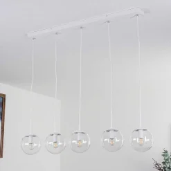 Suspension Mesas Blanc, 5 Lumieres