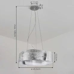 Suspension Novara Argente, 3 Lumieres