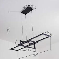 Suspension Omega Led Noir, 1 Lumiere