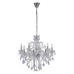 Suspension Paul Neuhaus Gracia Transparent, 8 Lumieres