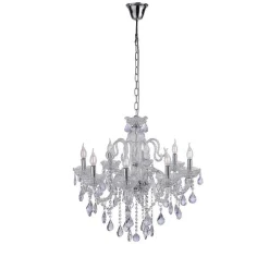 Suspension Paul Neuhaus Gracia Transparent, 8 Lumieres