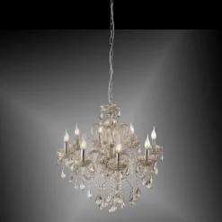 Suspension Paul Neuhaus Gracia Champagne, 8 Lumieres