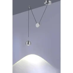 Suspension Paul Neuhaus Q-Adam Led Acier Inoxydable, 1 Lumiere, Telecommandes, Changeur De Couleurs