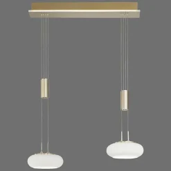 Suspension Paul Neuhaus Q-Etienne Led Laiton, 2 Lumieres, Telecommandes