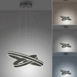 Suspension Paul Neuhaus Q-Vito Led Anthracite, 1 Lumiere, Telecommandes
