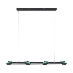 Suspension Paul Neuhaus Q-Mia Led Anthracite, 16 Lumieres, Telecommandes, Changeur De Couleurs