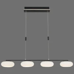 Suspension Paul Neuhaus Q-Etienne Led Noir, 4 Lumieres, Telecommandes