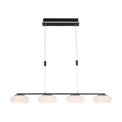 Suspension Paul Neuhaus Q-Etienne Led Noir, 4 Lumieres, Telecommandes