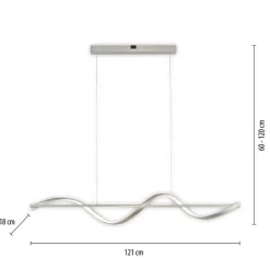 Suspension Paul Neuhaus Qswing Led Argente, 1 Lumiere, Telecommandes