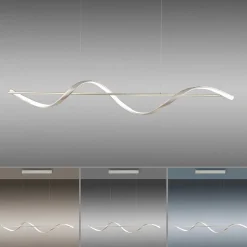 Suspension Paul Neuhaus Qswing Led Argente, 1 Lumiere, Telecommandes