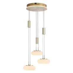 Suspension Paul Neuhaus Q-Etienne Led Laiton, 3 Lumieres, Telecommandes