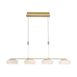Suspension Paul Neuhaus Q-Etienne Led Laiton, 4 Lumieres, Telecommandes