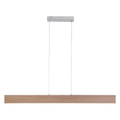 Suspension Paul Neuhaus Q-Timber Led Bois Clair, 1 Lumiere, Telecommandes