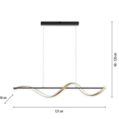 Suspension Paul Neuhaus Q-Swing Led Anthracite, Or, 1 Lumiere, Telecommandes