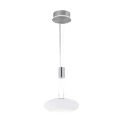 Suspension Paul-Neuhaus Q-Etienne Led Acier Brosse, 2 Lumieres, Telecommandes