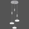 Suspension Paul-Neuhaus Q-Etienne Led Acier Brosse, 4 Lumieres, Telecommandes