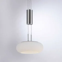 Suspension Paul-Neuhaus Q-Etienne Led Acier Brosse, 4 Lumieres, Telecommandes