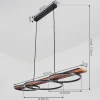 Suspension Pompu Led Brun, Noir, 3 Lumieres