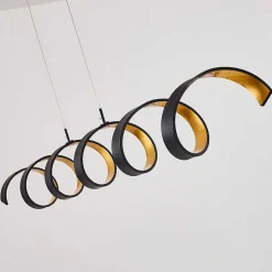 Suspension Rezat Led Noir Dore, 6 Lumieres
