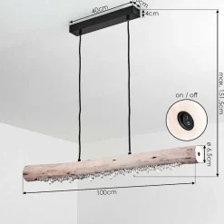 Suspension Rodeche Led Noir, 2 Lumieres