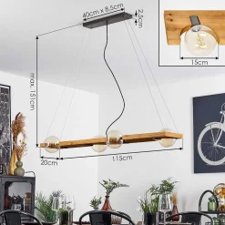 Suspension Santorum Argent Oxyde, Ecru, 4 Lumieres