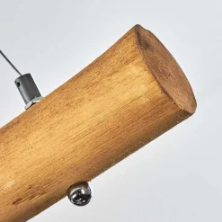 Suspension Seegaard Bois Clair, Noir, 4 Lumieres