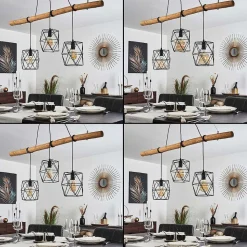 Suspension Seegaard Noir, 3 Lumieres